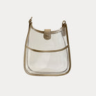 Bailey Clear Messenger Bag with Gold Trim