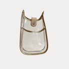 Brenna Clear Messenger Bag with Gold Trim