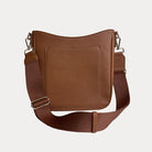 Maxine Vegan Pebble Leather Messenger in Camel with matching Bag Strap.