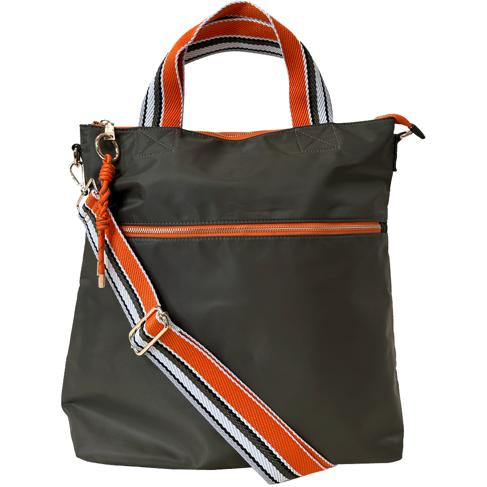Carla Geometric Print Crossbody, Vegan Leather Medium Multi Zip Handbag –  Nicole Lee Online