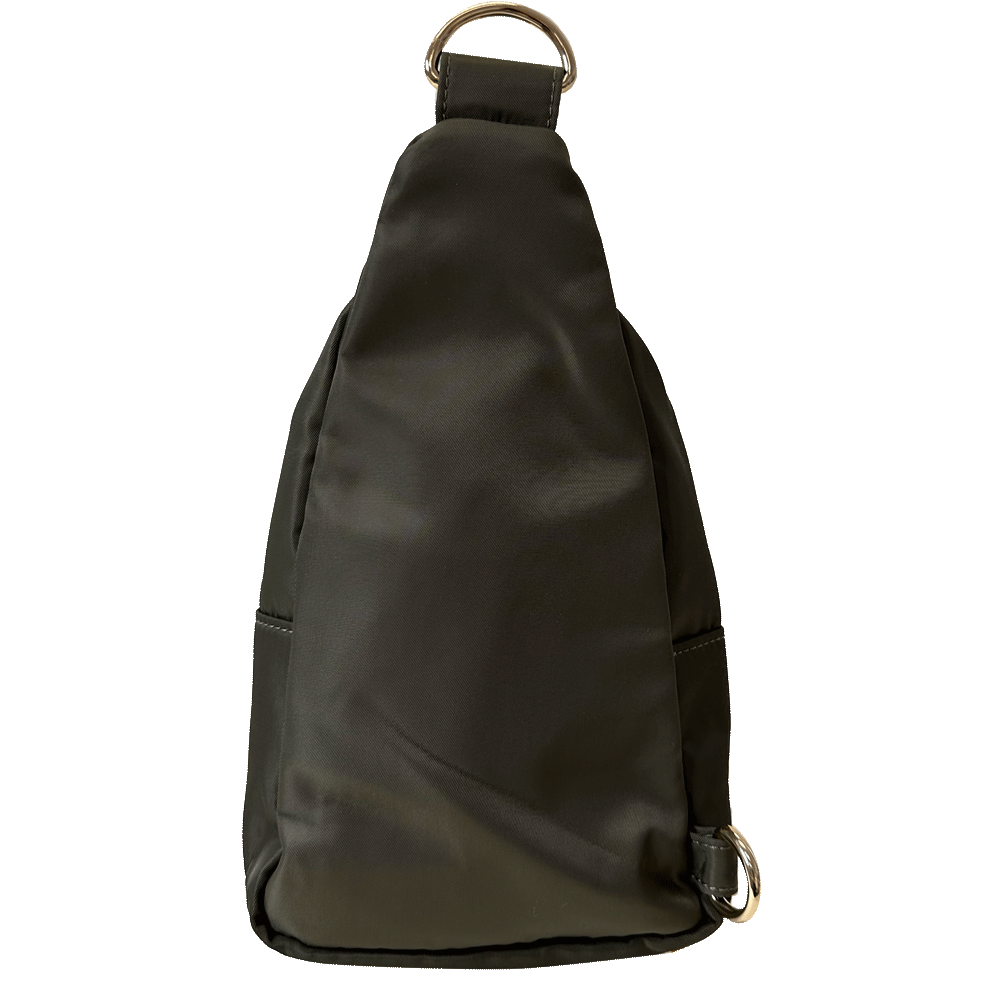 Nora Nylon Sling/cross Body Bag w/ Detachable Strap Army W/Gold Hardware