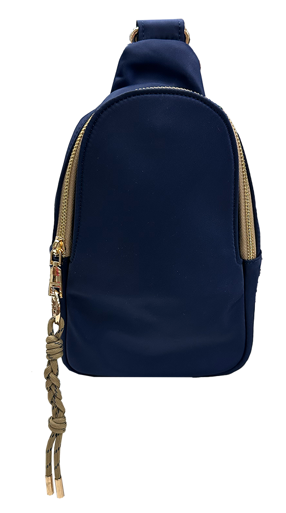 WOVEN Zipper Sling Bag - Blue