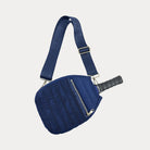 Poppy Quilted Nylon Pickleball Paddle Bag in Navy, shown with matching adjustable strap