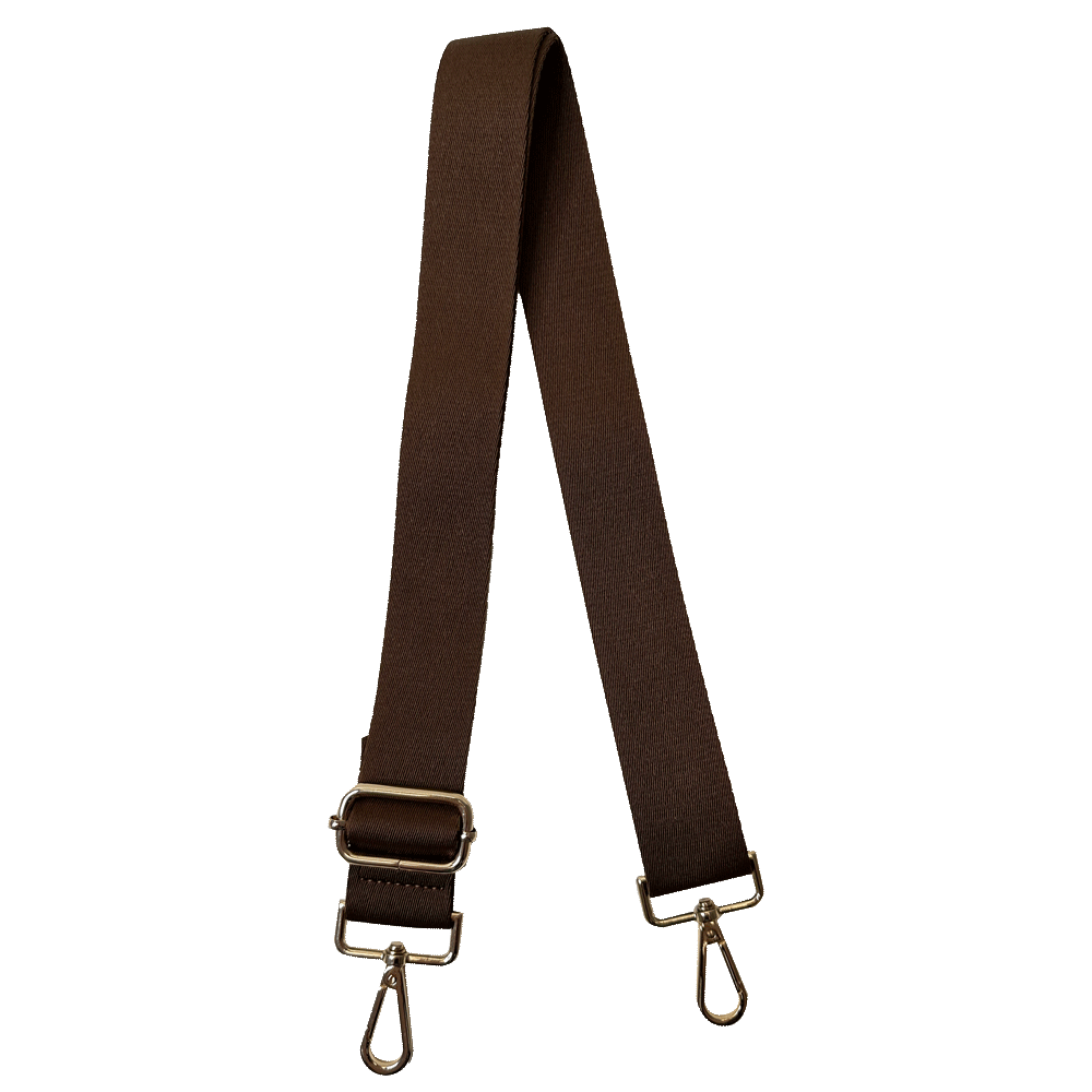 Webbing and Bridle Leather Crossbody/Shoulder Bag Strap Chestnut & Natural Webbing & Brass