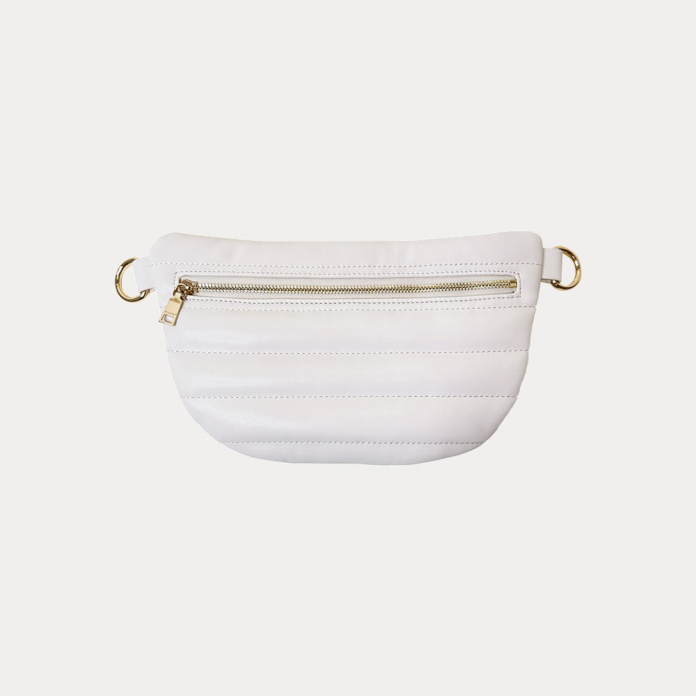 White quilted fanny pack sale