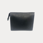 Vegan Leather Zip Top Bag in Black