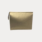 Vegan Leather Zip Top Bag in Gold