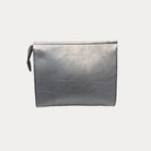 Vegan Leather Zip Top Bag in Silver