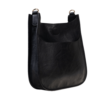 AHDORNED Classic Vegan Leather Messenger Bag With Leopard Print Strap -  Camel (Gold Hardware)